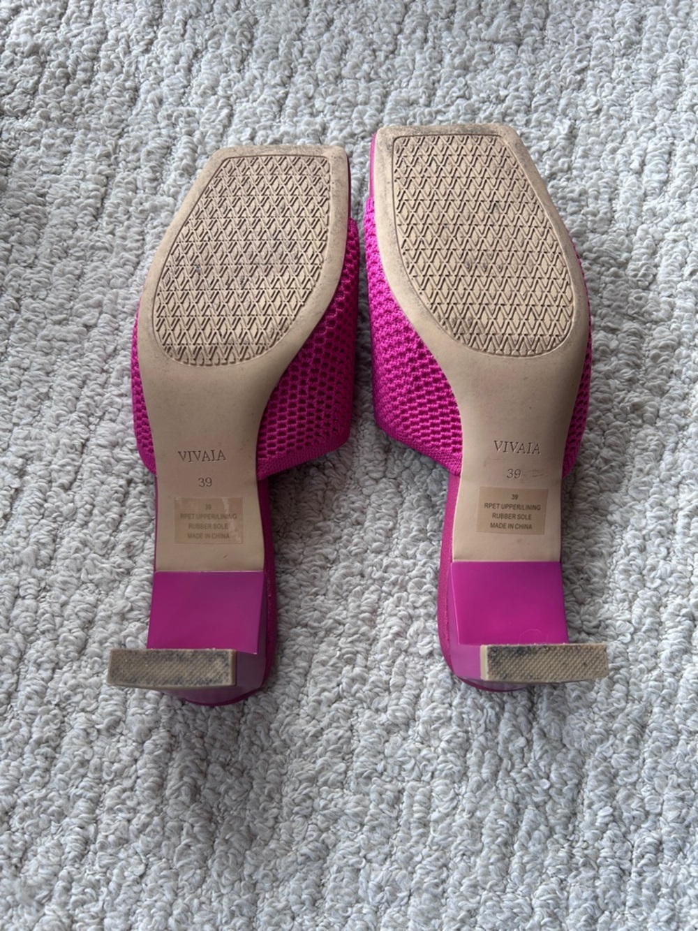 Vivaia Pink Square-Toe Block Heel Sandals - Picture 6 of 9